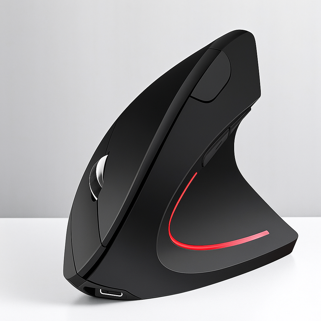 Souris Gamer Ergonomique Sans Fil – Bluetooth 5.2, Verticale, Rechargeable, Ultra Confort pour Droitier"